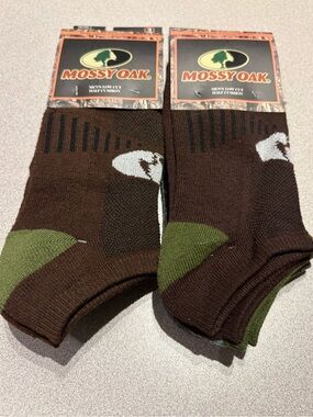 Mossy Oak Men's Low Cut Half Cushion Socks 2 Sets of 3 Socks — 6 PAIRS TOTAL